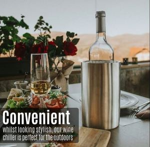 Buckets Ice Bulk Stainless Steel Double-Wall Ice Bucket Metal Barware Products for Wine Beer - Product Image 4