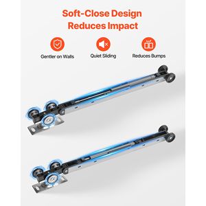 Kit Moderno per Porta Scorrevole in Acciaio da 175 cm con Meccanismo di Chiusura Morbida e Scorrimento Silenzioso, Design Contemporaneo ed Elegante - Product Image 3