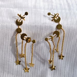 Brass Synthetic Ear <b>cuff</b> <b>Earrings</b> 18K Gold Plated <b>Earrings</b> Handmade Women Jewelry for Everyday wear For Girls And Women - Product Image 1
