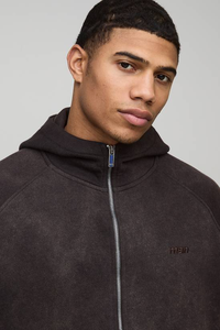 Sudadera de Invierno Gruesa con Cremallera y Bordado Personalizado para Hombre, Unisex, Ecológica, de Hombros Caídos, Talla Grande - Product Image 3