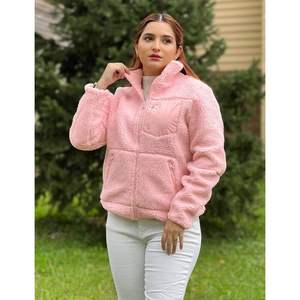 2025 Reversible <b>Sherpa</b> Jacket for <b>Women</b> Trendy Zip-Up Long Sleeve Winter <b>Coat</b> with Pockets Casual Warm Fleece Design - Product Image 6