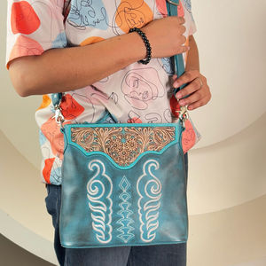 Nouvellement personnalisé Designer Style Botte Point Véritable Main Outillé En Cuir Bandoulière Sling Sacs Western Sac À Main pour Femmes - Product Image 5