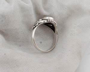 925 Sterling <b>Silver</b> Amethyst Classic Beaded Oval Gemstone <b>Ring</b> Bezel Set Women's Wedding Engagement Jewelry Wholesale - Product Image 6