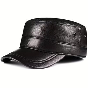 Gorras de Cuero Genuino Negro de Primera Calidad, Clásicas, Elegantes, Fáciles de Usar, Producto de Moda, Nuevo Ingreso, Buen Proveedor - Product Image 1