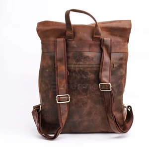 Vintage Genuine Leather 15.6 inch Laptop <b>Backpack</b> <b>Waterproof</b> Travel Rucksack with Anti-Theft Pocket LBP-0439 - Product Image 3