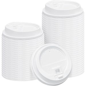 Confezione da 150 Coperchi Monouso in Plastica per Bicchieri di Carta da 10/12/16/20/24 oz, per Bevande Calde/Fredde, Copertura 3,54 Pollici - Product Image 1