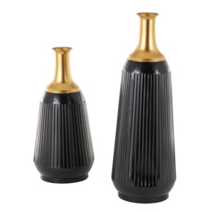 Black and Gold Brass Tabletop <b>Vase</b> Set Handmade <b>Decorative</b> <b>Vases</b> for Home Housewarming Gift for Home Decor - Product Image 5