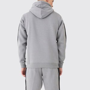 Ensemble de survêtement pour homme avec capuche et fermeture éclair, logo personnalisé, respirant, séchage rapide, vêtements d'entraînement, ensemble de survêtement sportif avec capuche et short - Product Image 5