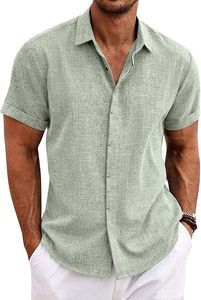 Camisa Casual con Botones para Hombre Fly Fit 2025, 100% Algodón Orgánico Transpirable, Satinado, Estilo Urbano, Manga Corta, para Playa y Verano - Product Image 2