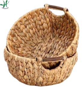 Handmade <b>Wicker</b> <b>Storage</b> <b>Basket</b> with Handle Water Hyacinth Organizer for Clothing Sundries Wholesale Decorative <b>Basket</b> Weaving - Product Image 2