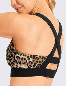 Customized Printed Seamless Comfortable Wire Free 100% Cotton Full Cup Gym Sports <b>Bra</b> Running Workout Jogging Shoulder Strap - Product Image 3
