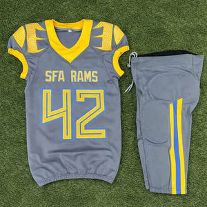 Camiseta de Fútbol Americano Personalizada de los Rams, Gris y Amarilla, Impresión por Sublimación, Poliéster Transpirable, Uniforme para Hombre Adulto - Product Image 1