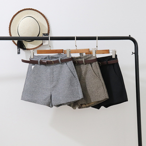 Women's High Waist Solid Color Shorts With Belt Casual Style Regular Fit Woven Fabric Anti-Wrinkle Design - Product Image 6