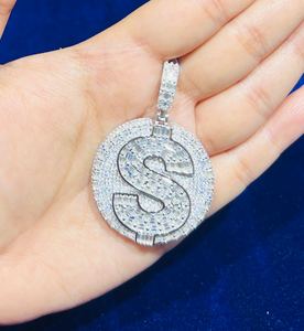 จี้เพชรโมอิสซาไนต์รูปตัวอักษร S เงินแท้ 925 สไตล์ฮิปฮอป ประดับเพชรเต็มตัว ของขวัญสำหรับผู้ชายและผู้หญิง - Product Image 1