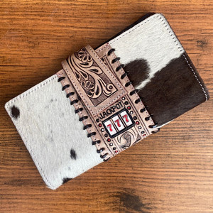 กระเป๋าคลัทช์หนังวัวแท้สำหรับผู้หญิงมาใหม่กระเป๋าสตางค์แบบพับสองทบใช้งานได้หลากหลายช่องใส่บัตร - Product Image 3