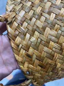Panier à fruits tressé avec poignées découpées, plateau de service rond en rotin tressé, grand panier de rangement - Product Image 6