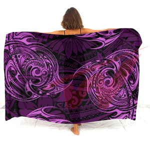 Sarong de plage doux pour femme, paréo personnalisé, lavalava hawaïen, cache-maillot de bain, robe sexy de style polynésien, jupe fine hawaïenne - Product Image 1