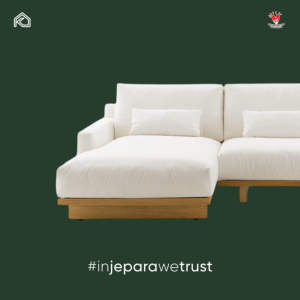 Sofá Seccional de Tela en Forma de L, Moderno y de Lujo, para Sala de Estar, Cómodo Sofá para Villa - Artesanía en Madera de Jepara, Indonesia, de Primera Calidad - Product Image 2