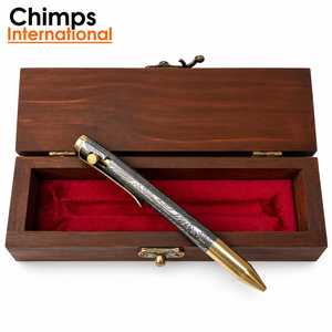 Bolígrafo de Acero de Damasco Hecho a Mano, de Lujo, con Mecanismo de Acción por Perno, para Firmas Ejecutivas |   Caja de regalo de madera incluida - Product Image 1