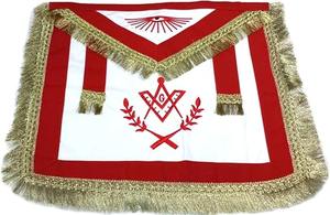 Ensemble de regalia de maître maçon de la Loge bleue - Rouge et blanc avec franges, produits de qualité supérieure, fabriqués à la machine - Product Image 5