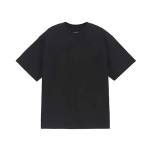 Nouveau T-shirt tendance à épaules tombantes, coupe ample et oversize, en jersey de coton teint uni 120g, décontracté et court pour hommes - Product Image 2