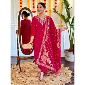 Hermosa parte superior e inferior de ropa de fiesta con Conjunto elegante de tamaño Dupatta XL - Product Image 4