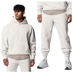 Ensemble jogging deux pièces unisexe en coton 100 % personnalisable avec sweat à capuche et pantalon cargo orné de strass - Product Image 5