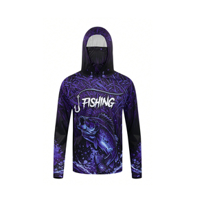 Wholesale Custom Fishing Hoodies UPF 50+ Sun Protection Long Sleeve Moisture Wicking Sublimation Fishing Apparel OEM ODM - Product Image 1