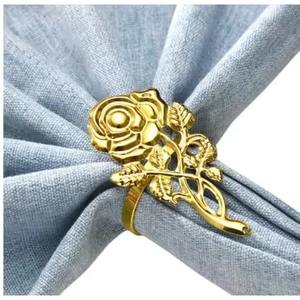 Elegante Anillo de Servilleta Metálico para Banquetes, Decoración de Bodas, Presentación de Mesa de Comedor y Estilismo de Eventos - Product Image 1