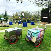 Chariot à glaces contemporain avec congélateur, chariot à boissons froides, chariot à glace, chariot à eau glacée