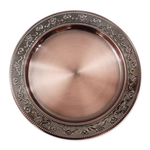 Assiette de présentation en cuivre martelé, nouvelle collection, style royal, vaisselle artisanale décorative - Product Image 1