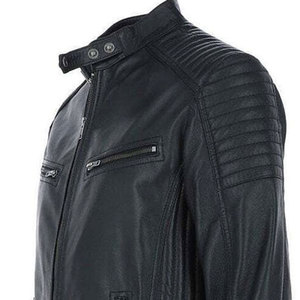 Customized High Quality Unisex Leather Jacket Custom Logo Design Daily Use Leather Custom Color Genuine Leather Jackets for <b>Men</b> - Product Image 5