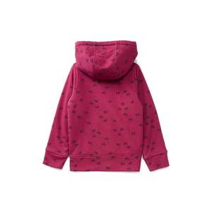 Relevo Hooded Zip-Up <b>Sweatshirt</b> <b>Pink</b> Bow Print Regular Fit Unisex Casual Autumn Wear - Product Image 2