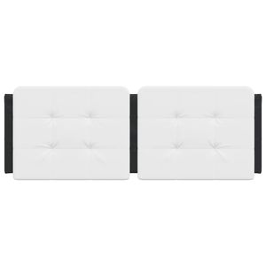 Coussin de tête de lit en similicuir blanc et noir de 53.9 pouces Coussin de siège et oreiller élégants - Product Image 4