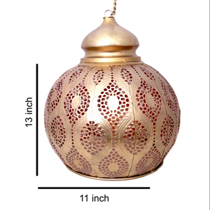 Farol Decorativo Marroquí Vintage Hecho a Mano, Lámpara Colgante de Metal para Velas, para Decoración del Hogar en Toda Ocasión - Product Image 1