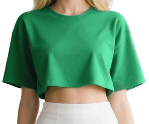 Camiseta Corta de Moda para Mujer, Ropa de Algodón, Venta al por Mayor Directa de Fábrica, Suministro a Granel - Product Image 1