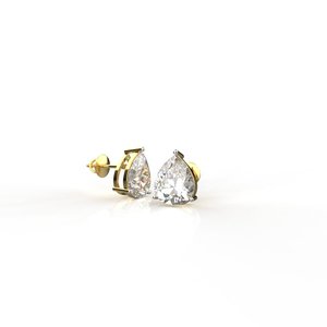 Pear Cut Diamond Stud <b>Earrings</b> 18K Gold Filled Claw Setting Women's Classic <b>Fine</b> Jewelry GIA Certified - Product Image 2