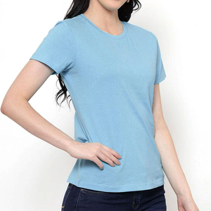 T-shirts décontractés à manches courtes pour femmes, coupe ajustée, couleur unie, t-shirts pour femmes de haute qualité en tricot de qualité supérieure, printemps été - Product Image 2