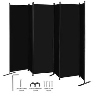 Paravento Pieghevole a 6 Pannelli dal Design Semplice, Divisorio Portatile Autoportante per Privacy e Separazione degli Spazi - Product Image 1