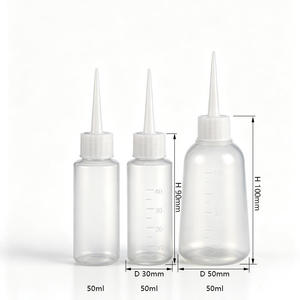 50ml 100ml PE Plastic <b>Squeeze</b> <b>Bottle</b> with Long Nozzle Tip Cap - Needle Tip Glue <b>Bottle</b> Glue Applicator - Product Image 2