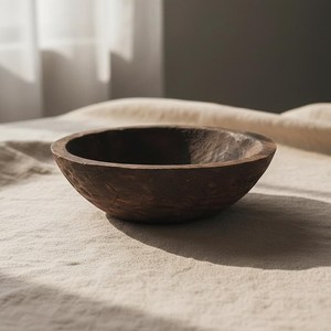Large Handmade <b>Rustic</b> Wooden Salad Bowl Natural <b>Wood</b> Serving Kitchen Decor Fruit Bowl Minimalist Table Centerpiece - Product Image 1