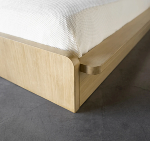 โครงเตียงไม้สักหุ้มผ้าสไตล์โมเดิร์นรักษ์โลก หัวเตียงผ้าแบบมินิมอล สไตล์สแกนดิเนเวียน เตียงแพลตฟอร์มขนาดคิงไซส์ รับประกัน 3 ปี - Product Image 5