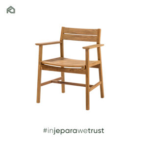 Silla de Comedor Moderna de Madera de Teca Sólida de Primera Calidad, Resistente a la Intemperie, Juego de Comedor para Exteriores y Muebles de Jardín - Ruci - Product Image 3