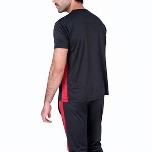 Conjunto Deportivo Informal para Hombre, Talla Grande, Color Negro y Rojo, Camiseta de Manga Corta y Pantalones Deportivos - Product Image 5