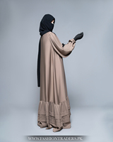 Nouvelle robe abaya maxi à volants en polyester Nida Premium, coupe ample, modeste, grande taille, respirante, séchage rapide, faite à la main, pour adultes