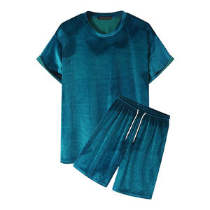 Ensemble de sport d'été personnalisé pour homme : T-shirts à manches courtes séchage rapide et shorts de gym doux pour la peau, coupe automatisée, 2 pièces - Product Image 4