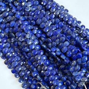 Perles de lapis-lazuli naturel facettées en forme de poire, 5x7 mm, haute qualité, pierres précieuses en lapis-lazuli en vrac pour la création de bijoux - Product Image 3