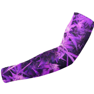 Manguitos de Ciclismo Transpirables con Patrón Morado Unisex, Protección Anti-UV, Ligeros, 90% Poliéster, 10% Elastano, para Adultos - Product Image 1
