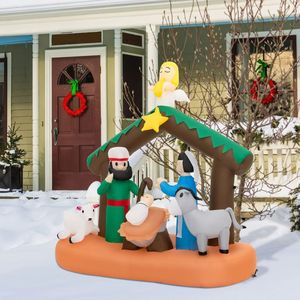 Crèche gonflable lumineuse de 6 pieds pour décoration de jardin de Noël en extérieur - Product Image 6