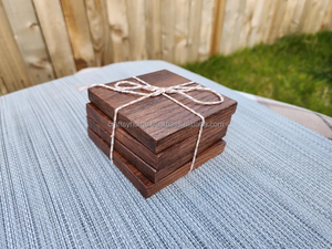Posavasos de Madera 100% Natural, Tallados a Mano, con Tacto Real, Forma Cuadrada, Decoración para Mesa de Hogar, Oficina o Restaurante - Product Image 3